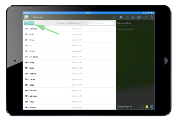 Create Field Squared Contacts in the iPad