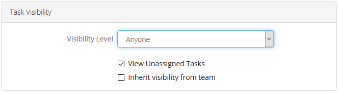 User Visibility settings NO List
