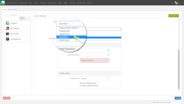 User Roles in Field Squared