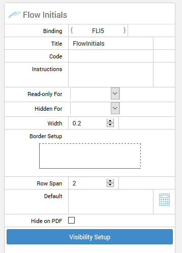 Initials Flow Settings