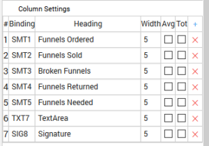 column Settings