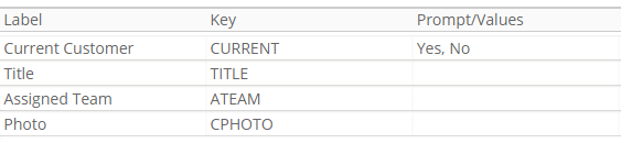 Custom Fields contacts