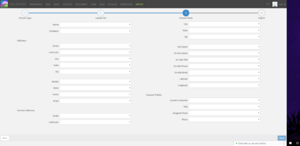 Importing Contacts Configuration Screen