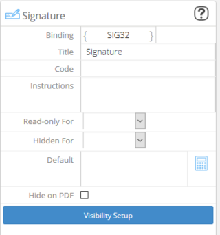 Signature control Settings