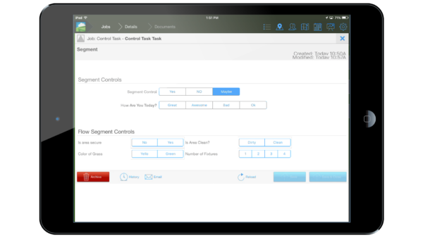 Segment contorl in mobile app