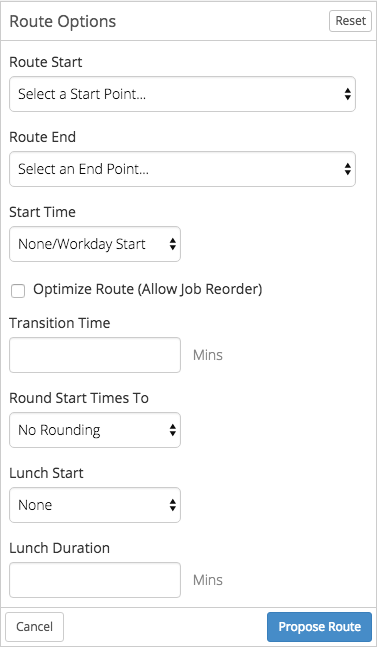 Route Planner Options