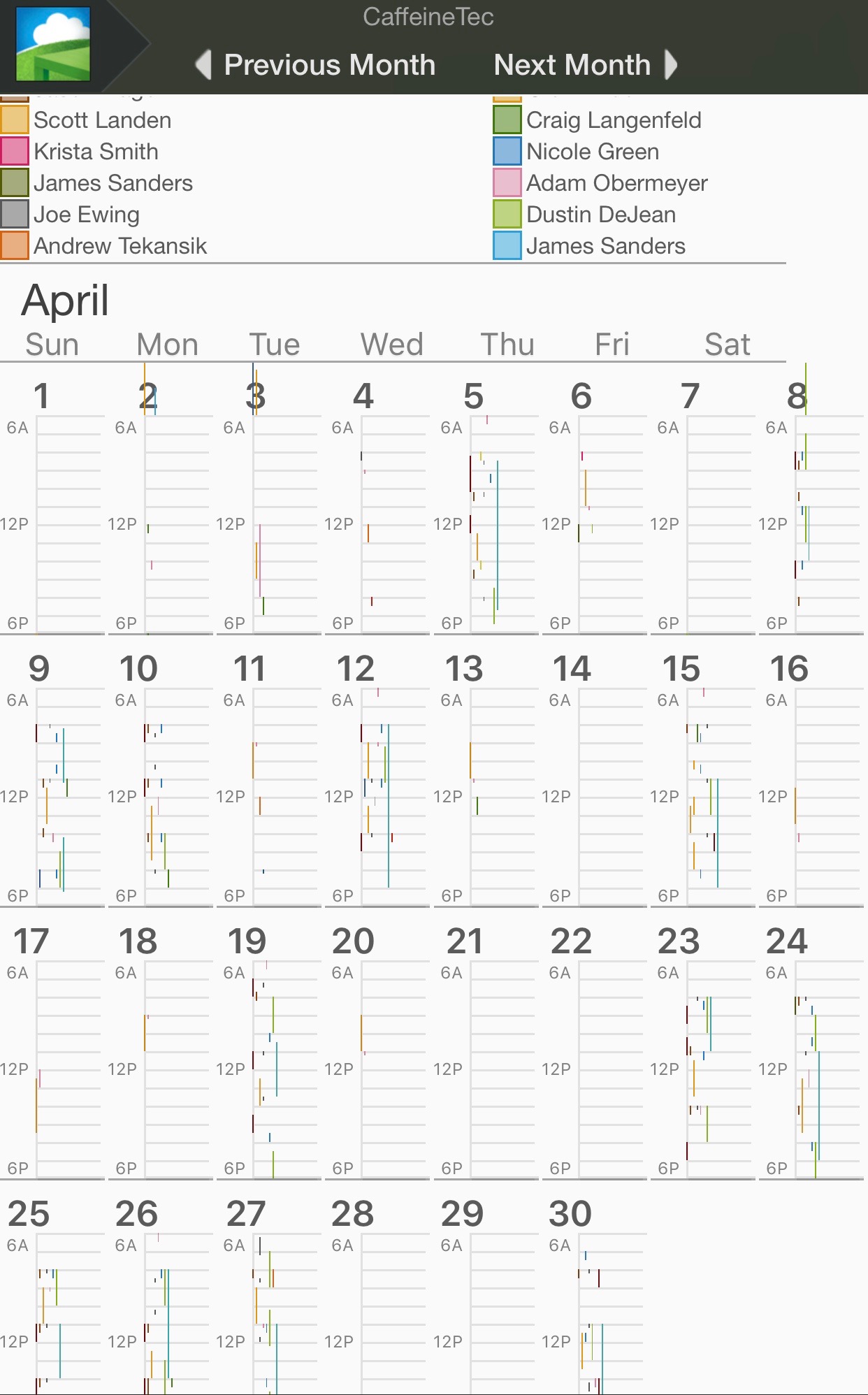 iOS Calendar View